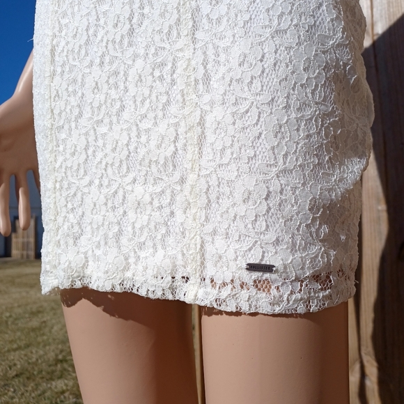 Hollister Abercombie California Cream Tight or Expandable Lace Dress Small - Picture 7 of 14